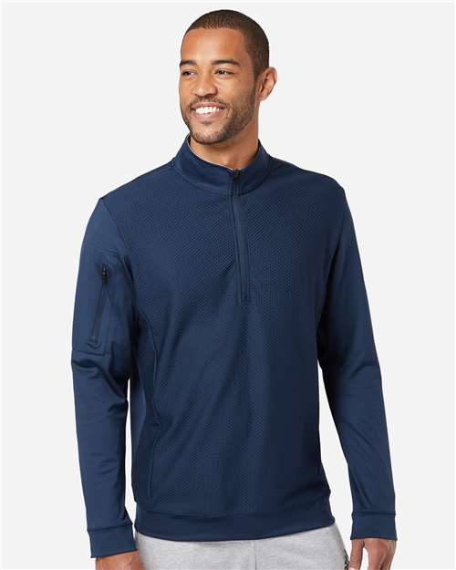 Men's Textured Quarter-Zip Pullover - Collegiate Navy