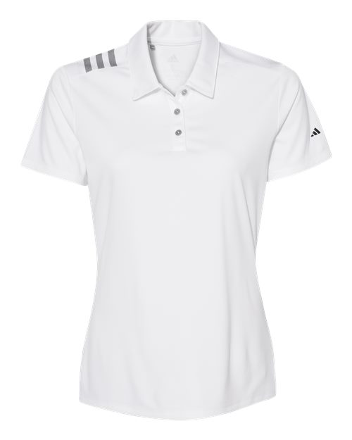 Women's 3-Stripes Shoulder Polo - White/ Black