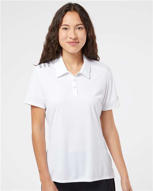 Women's 3-Stripes Shoulder Polo - White/ Black