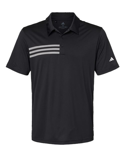 Men's 3-Stripes Chest Polo - Black/ White