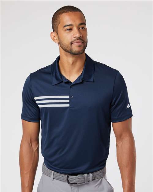 Men's 3-Stripes Chest Polo - Collegiate Navy/ White