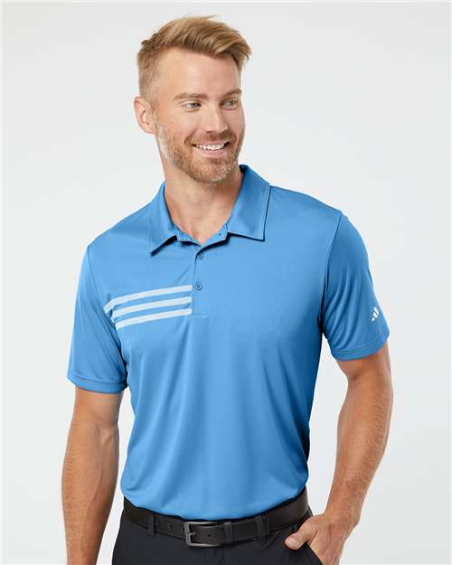 Men's 3-Stripes Chest Polo - Lucky Blue/ White