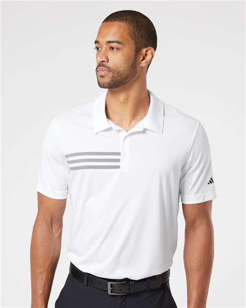 Men's 3-Stripes Chest Polo - White/ Black