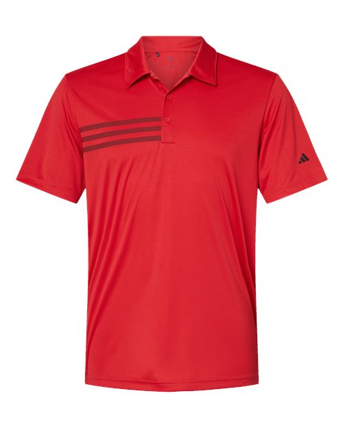 Men's 3-Stripes Chest Polo - Collegiate Red/ Black