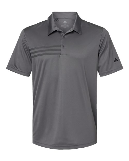 Men's 3-Stripes Chest Polo - Grey Five/ Black