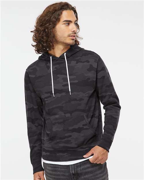 Unisex Lightweight Hooded Sweatshirt - Black Camo