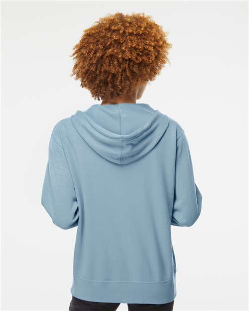 Unisex Lightweight Full-Zip Hooded Sweatshirt - Misty Blue