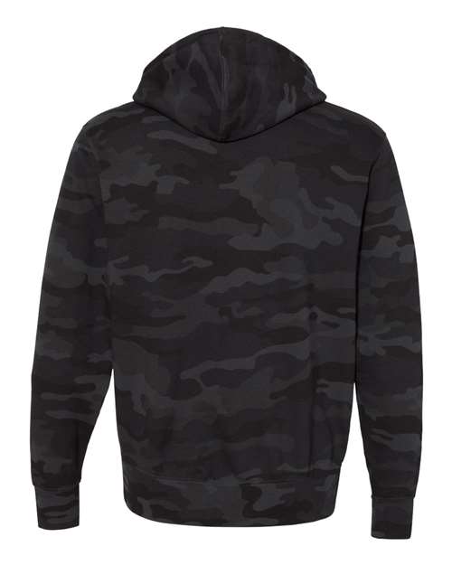 Unisex Lightweight Full-Zip Hooded Sweatshirt - Black Camo