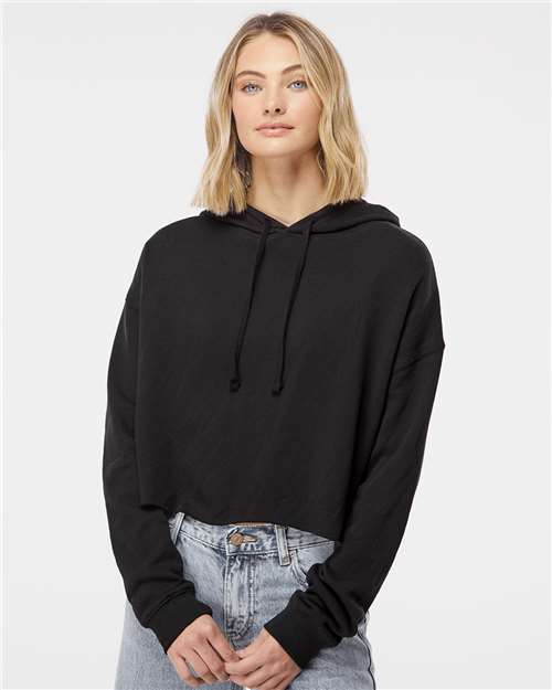 Women’s Lightweight Crop Hooded Sweatshirt - Black
