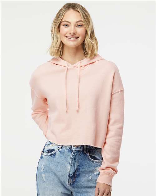 Women’s Lightweight Crop Hooded Sweatshirt - Blush