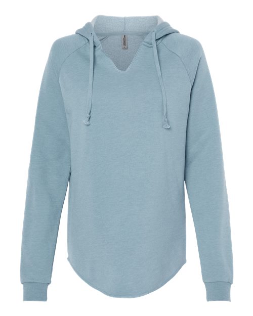 Women’s Lightweight California Wave Wash Hooded Sweatshirt - Misty Blue
