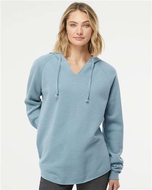 Women’s Lightweight California Wave Wash Hooded Sweatshirt - Misty Blue