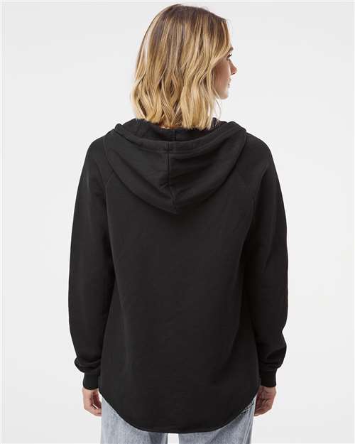Women’s Lightweight California Wave Wash Hooded Sweatshirt - Black