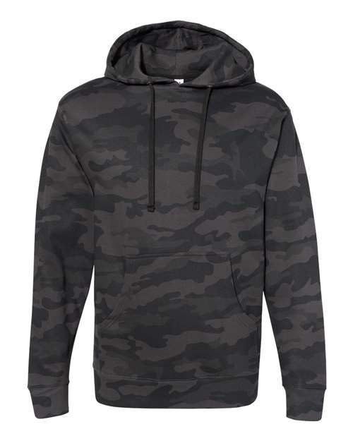 Unisex Midweight Hooded Sweatshirt - Black Camo