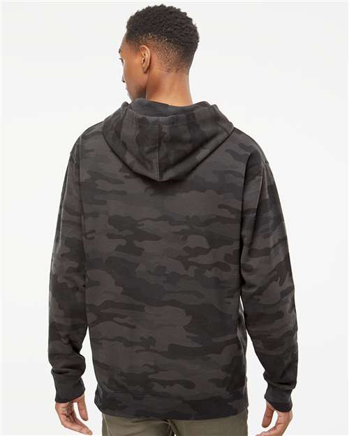 Unisex Midweight Hooded Sweatshirt - Black Camo