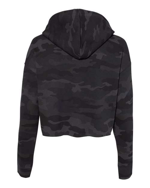 Women’s Lightweight Crop Hooded Sweatshirt - Black Camo