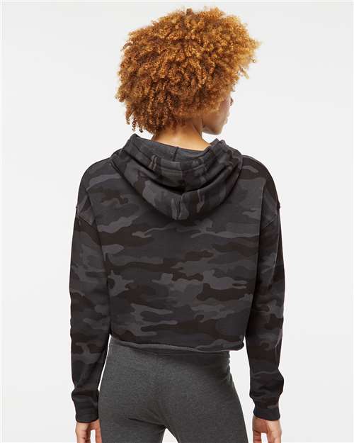 Women’s Lightweight Crop Hooded Sweatshirt - Black Camo