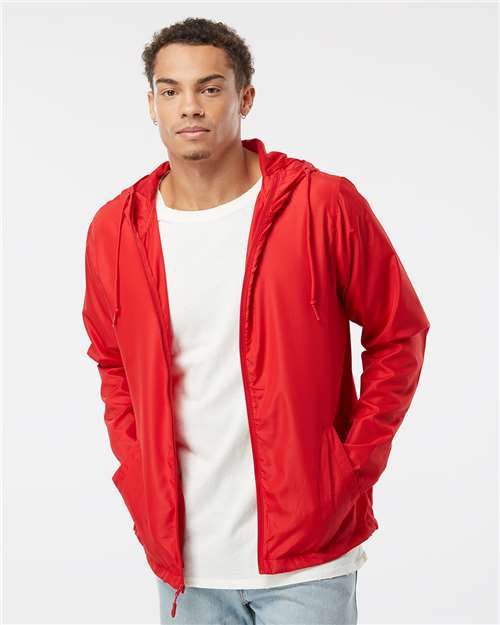 Men's Lightweight Windbreaker Full-Zip Jacket - Red