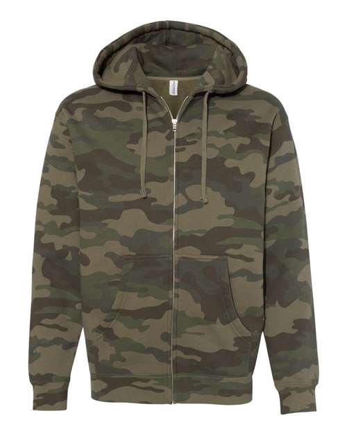 Unisex Heavyweight Full-Zip Hooded Sweatshirt - Forest Camo