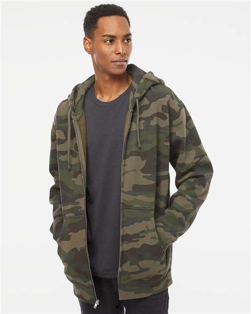 Unisex Heavyweight Full-Zip Hooded Sweatshirt - Forest Camo