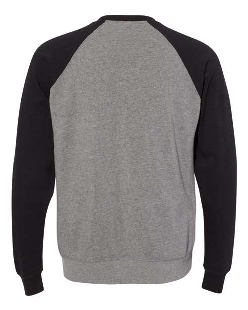 Unisex Special Blend Raglan Crewneck Sweatshirt - Nickel Heather/ Black
