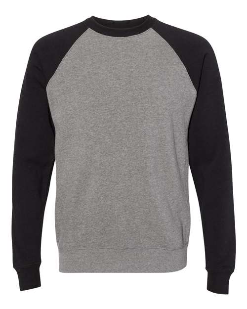 Unisex Special Blend Raglan Crewneck Sweatshirt - Nickel Heather/ Black