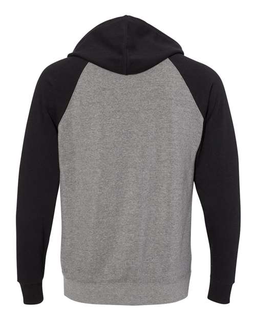 Unisex Special Blend Raglan Hooded Sweatshirt - Nickel Heather/ Black