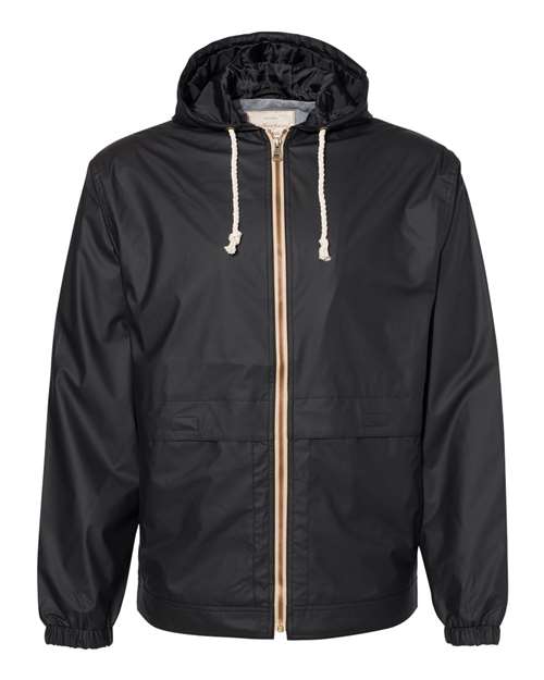 Unisex Vintage Hooded Rain Jacket - Black
