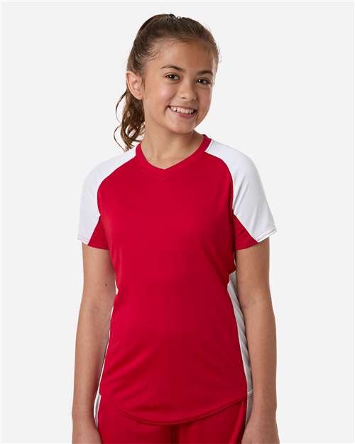 Girls' Cutter Jersey - Red/ White