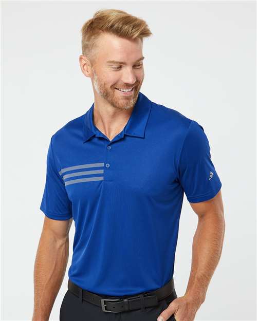Men's 3-Stripes Chest Polo - Collegiate Royal/ Grey Three