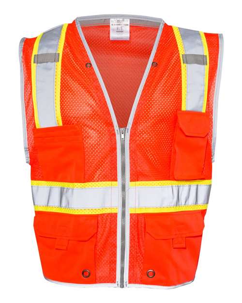 Unisex Premium Brilliant Series® Heavy-Duty Class 2 Vest - Fluorescent Red (1710)