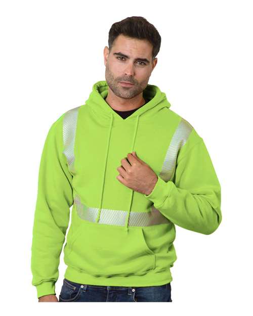 Unisex USA-Made High Visibility Hooded Sweatshirt - Lime Green