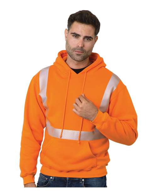 Unisex USA-Made High Visibility Hooded Sweatshirt - Orange
