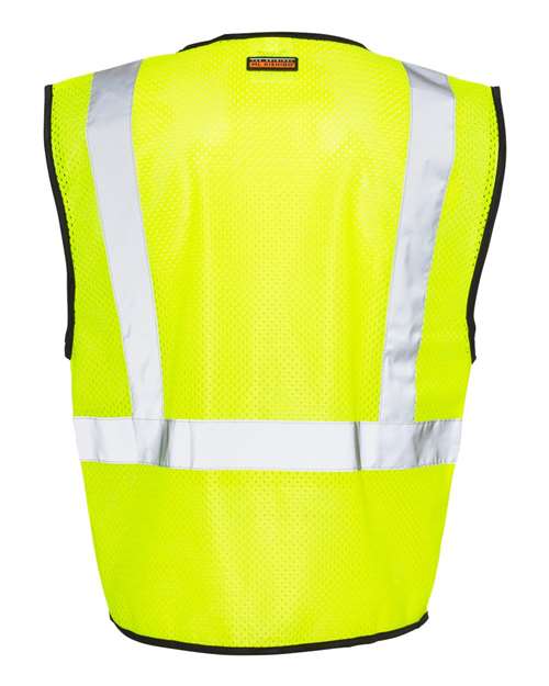 Unisex Double-Pocket Zippered Economy Class 2 Vest - Lime