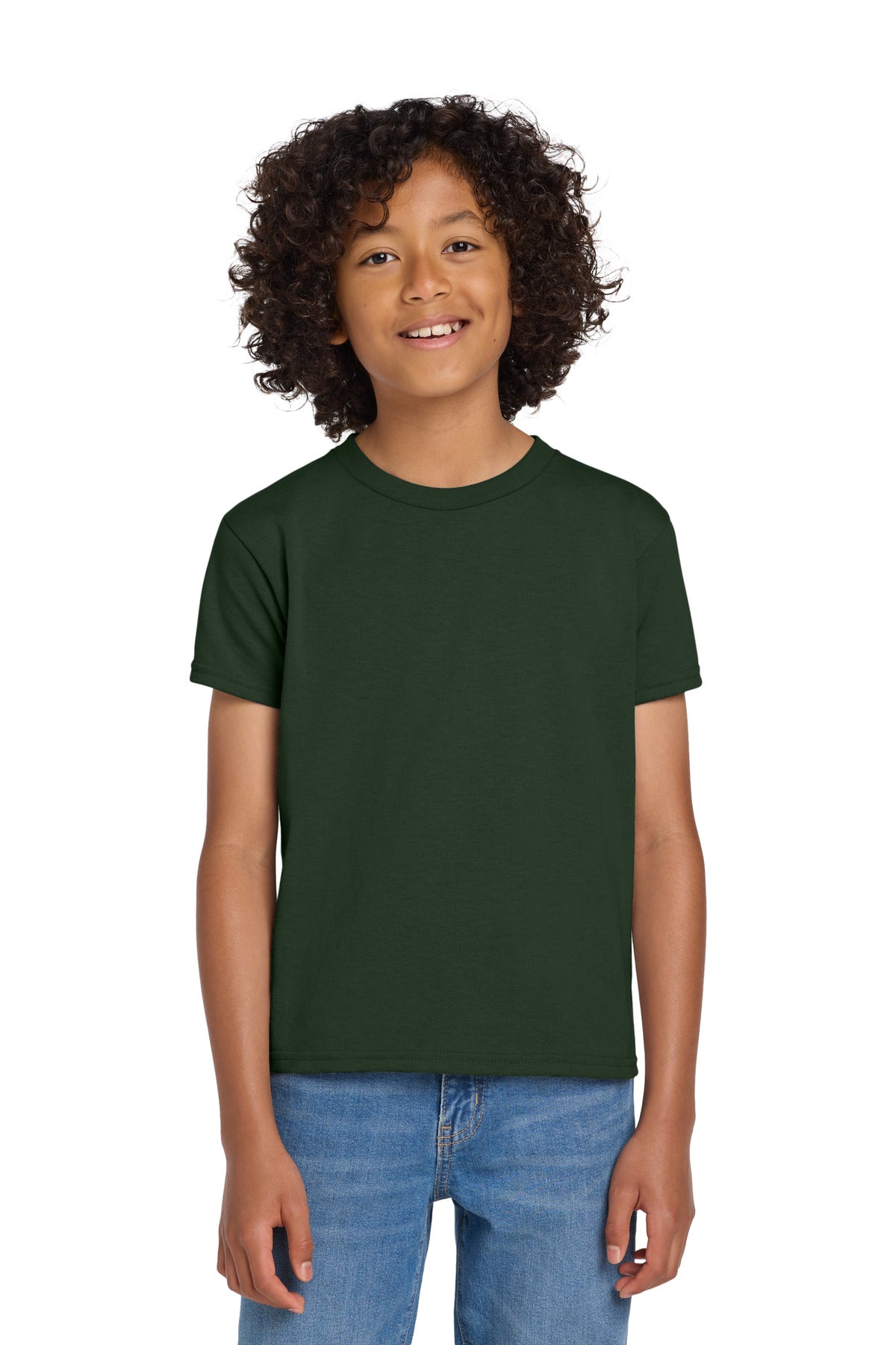 Gildan Youth DryBlend 50 Cotton/50 Poly T-Shirt - Forest Green