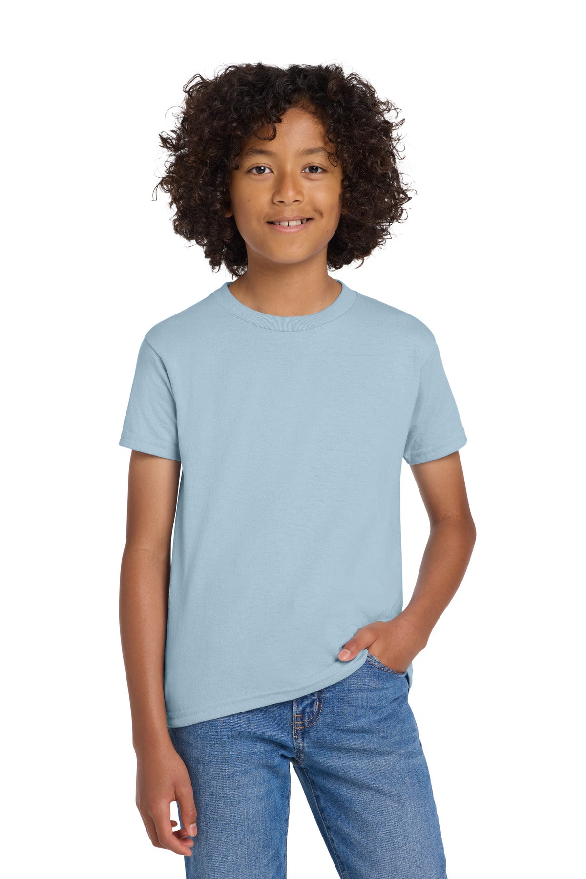 Gildan Youth DryBlend 50 Cotton/50 Poly T-Shirt - Light Blue