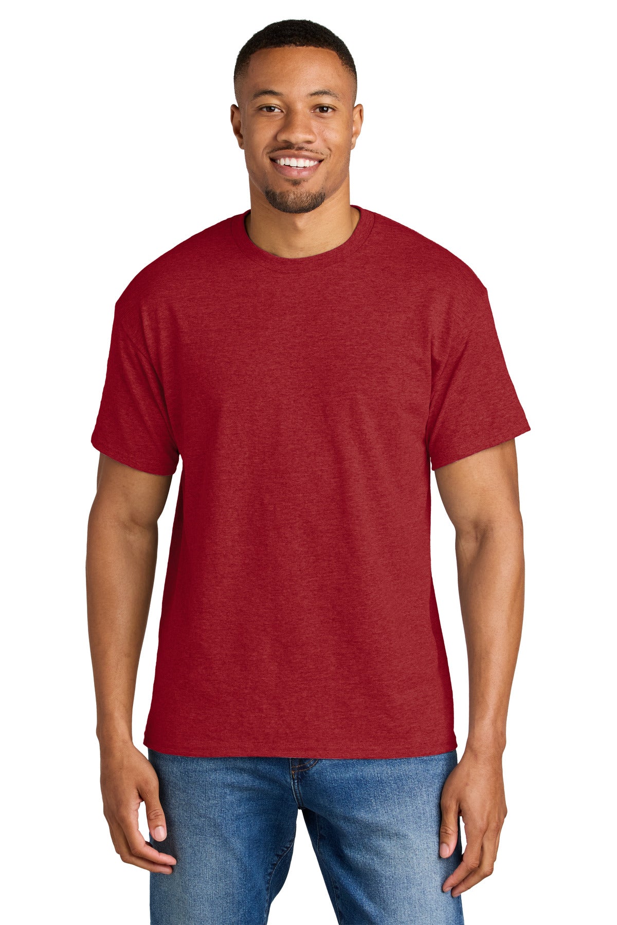 Gildan DryBlend 50 Cotton/50 Poly T-Shirt - Heather Scarlet Red