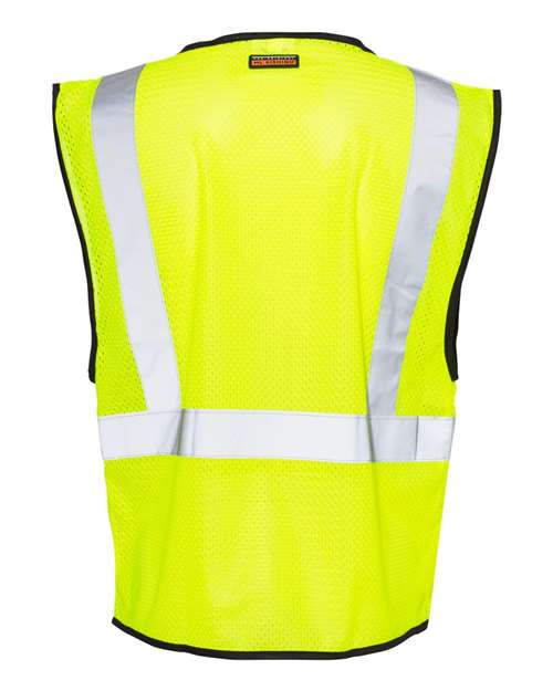Unisex Zippered Mesh Economy Class 2 Vest - Lime