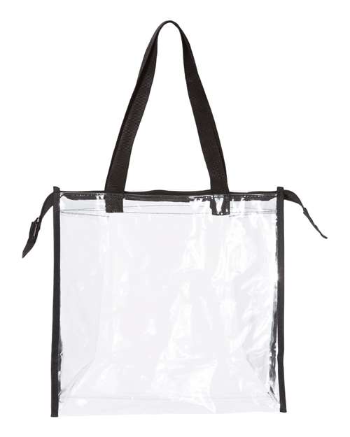 OAD Clear Zippered Tote with Full Gusset - Black