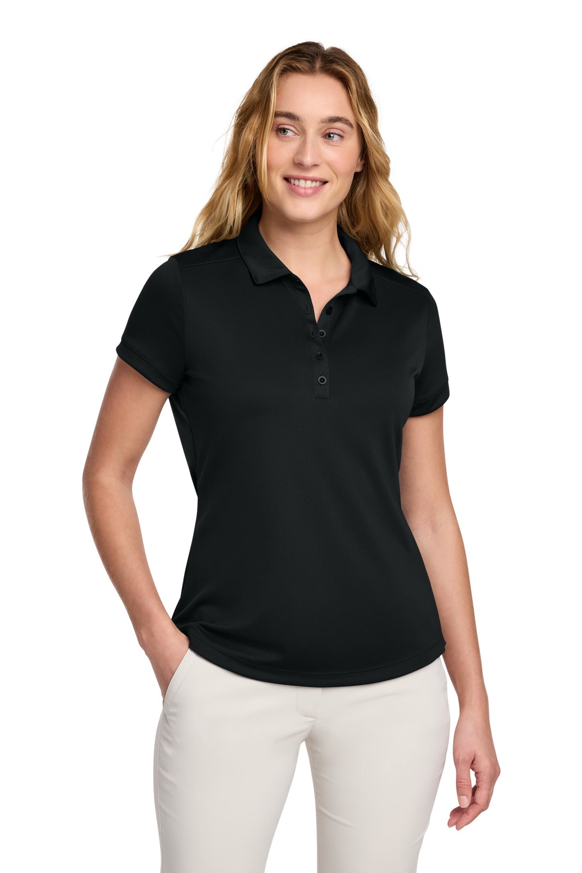 Nike Women's Dri-FIT Players Modern Fit  Polo - Black