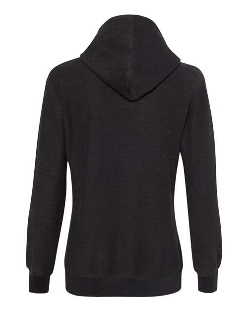 Women’s French Terry Sport Lace Scuba Hooded Sweatshirt - Black