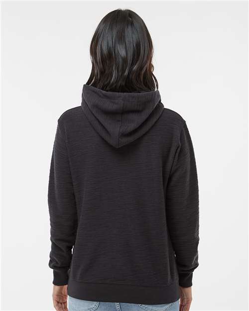 Women’s French Terry Sport Lace Scuba Hooded Sweatshirt - Black