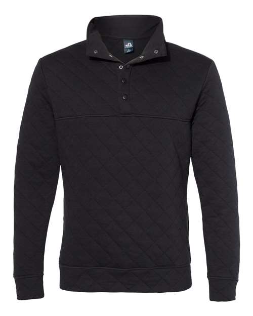 Men's Quilted Half-Snap Pullover - Black