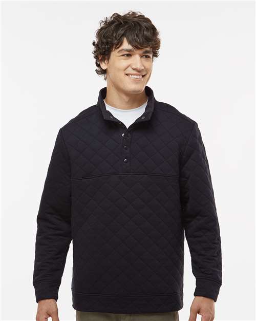 Men's Quilted Half-Snap Pullover - Black