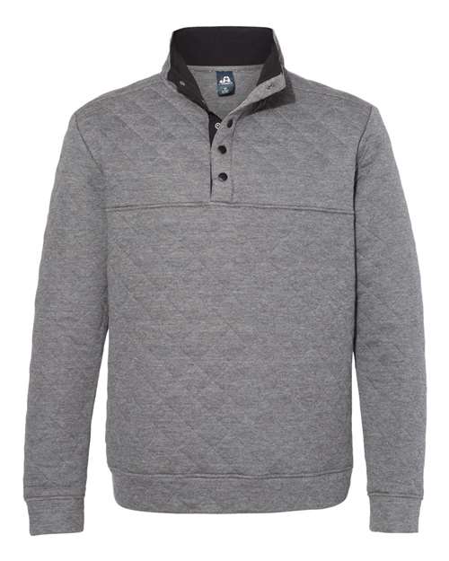 Men's Quilted Half-Snap Pullover - Charcoal Heather