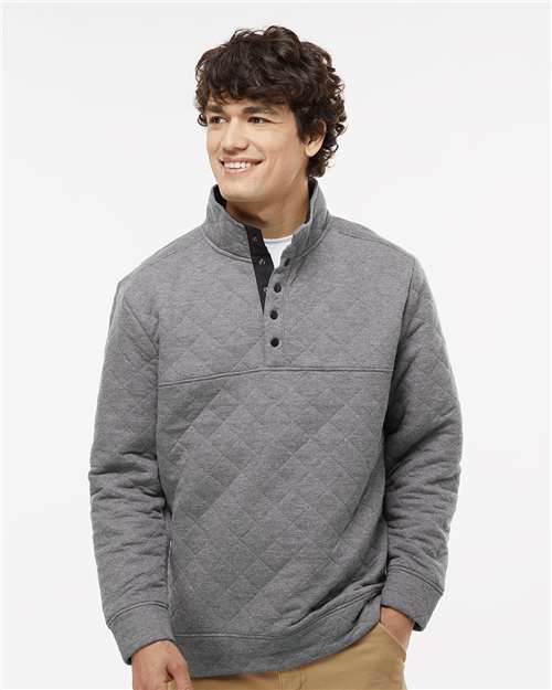 Men's Quilted Half-Snap Pullover - Charcoal Heather