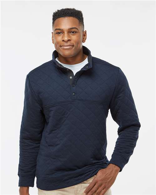 Men's Quilted Half-Snap Pullover - Navy