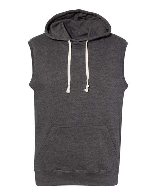 Men's Triblend Sleeveless Hooded Sweatshirt - Black Triblend