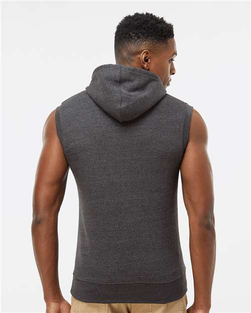 Men's Triblend Sleeveless Hooded Sweatshirt - Black Triblend