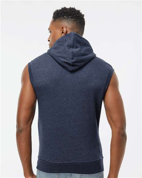 Men's Triblend Sleeveless Hooded Sweatshirt - True Navy Triblend